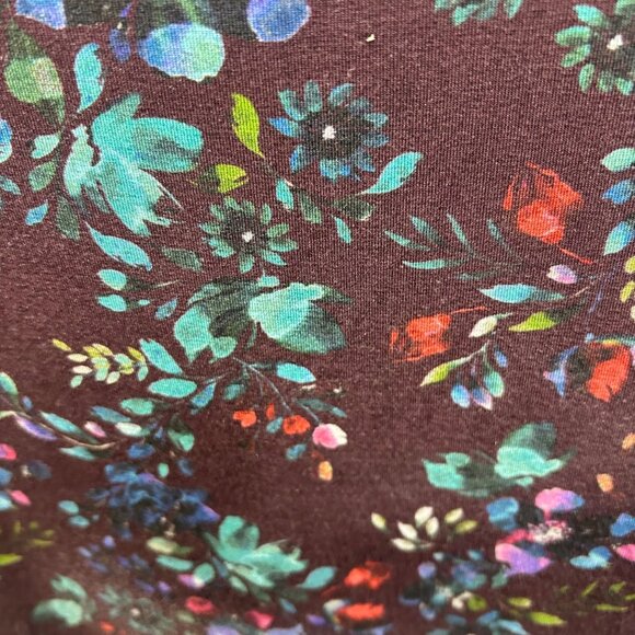 Garnet Hill Floral Print A-Line Dress With 3/4 Sleeves Scoop Neck holiday party - Picture 4 of 9